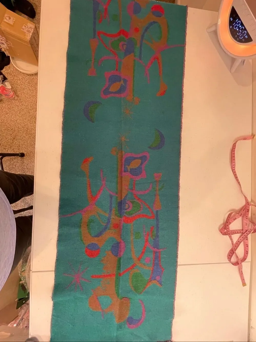 Vintage 80s Cosi L'Uomo Reversible Wool Abstract Postmodern Scarf Wrap
